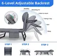 Adjustable Folding Camping Cot Lounge Chair with Padded Cushion - 3