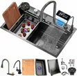 Smart Sink Stainless Steel Waterfall Kitchen Sink - 1
