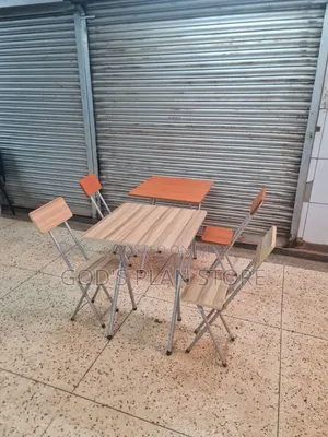 Brown Executive Foldable Reading Table and Chairs Set