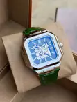 The Averic Men's Watch - Green Leather Strap - 1