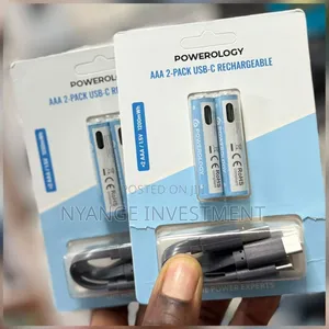 Powerology AAA 2-Pack USB-C Rechargeable Batteries (1200mWh)
