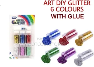 R H Lifestyle 6 Colors DIY Glitter Powder with Glue