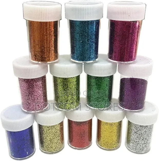 Leya Colourful Art Glitter Powder (12 Pcs) - 1