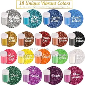 LEOBRO 18-Piece Extra Fine Glitter Shake Jar Set