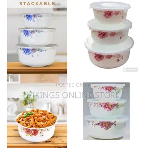 Opal 3 Piece Floral Serving Bowl Set (1500ml, 1000ml, 500ml)