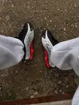 Nike Shox R4 Sneakers - Black/Silver/Red - 2