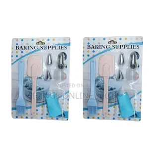 6 Piece Silicone Cake Decorating Spatula & Brush Set