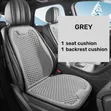 Front Single-Seat Summer Car Seat Cushion with Backrest - Gray - 1
