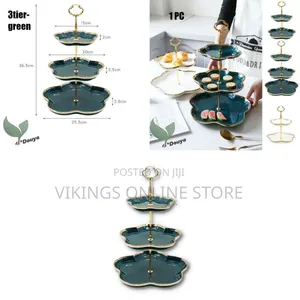 3-Tier Cookie Cake Stand Serving Platter Tray - Emerald Green