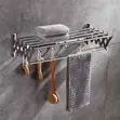 Wall-Mounted Retractable Accordion Clothes Drying Rack - Stainless Steel - 4