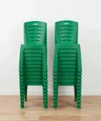 Verdant Vibes Stackable Plastic Chairs (Green) - 1