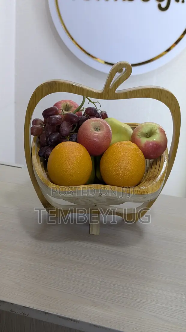 Foldable Apple-Shaped Bamboo Fruit Basket - 1