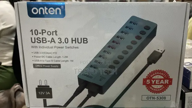 Onten 10-Port USB-A 3.0 Hub - 1