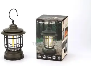 Retro Camping Lantern Portable Hanging Dimmable Battery
