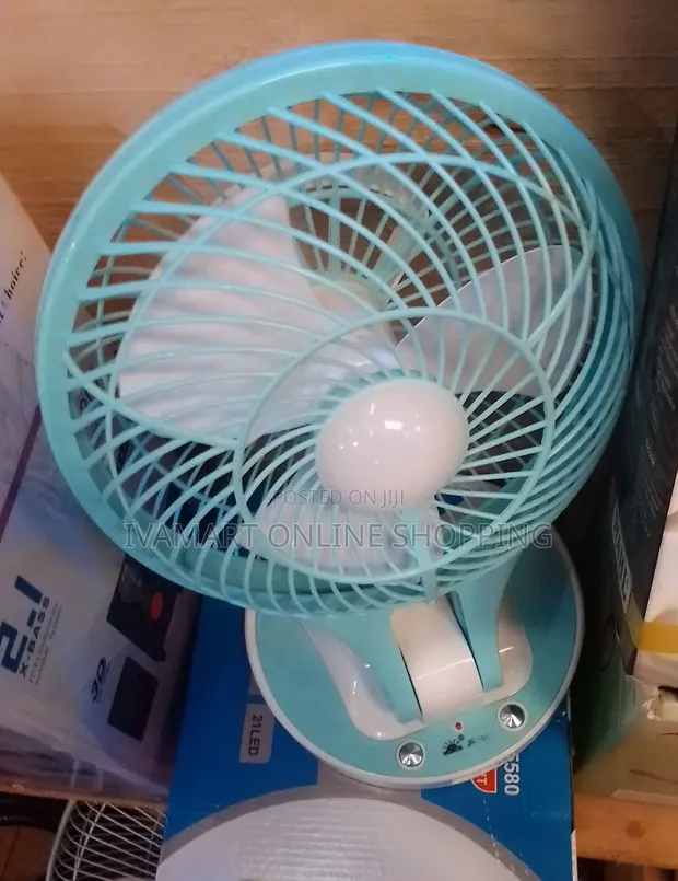 Portable Mini Table Fan with LED Light - 1