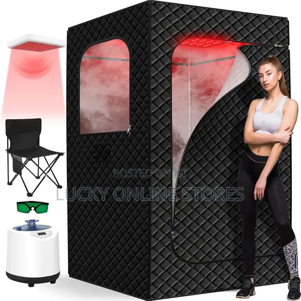 Portable Infrared Home Steam Sauna with Red Light Therapy - 1