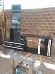 Black Wooden TV Stand with Drawers - 2