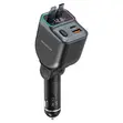 Porodo 65W Car Charger with Dual Retractable Cables & Display - 1