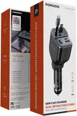 Porodo 65W Car Charger with Dual Retractable Cables & Display - 2