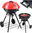 Portable Red Kettle Trolley BBQ Grill Charcoal Barbecue - 4