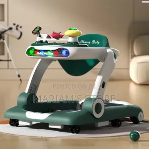 Anti-Rollover Baby Walker with Musical Toy Tray