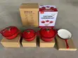 7-Piece Authentic Enameled Cast Iron Cookware Set - Red - 2