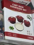 7-Piece Authentic Enameled Cast Iron Cookware Set - Red - 3