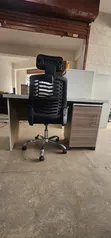 Mesh Office Chair and Grey Office Table (130cm) - 3