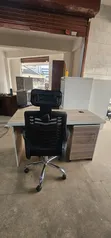 Mesh Office Chair and Grey Office Table (130cm) - 4