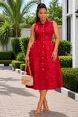 Maxi Floral Patch Button Dress - 1
