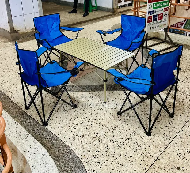 5-Piece Folding Camping Table and Chairs Set - 1