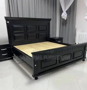 Modern Black Timber Bed Frame