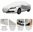 All-Weather Thickened PEVA Car Cover - Silver Gray - 2