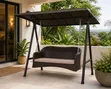Premium Outdoor Rattan 2-Seater Swing Chair with Canopy - 1