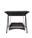 Premium Outdoor Rattan 2-Seater Swing Chair with Canopy - 3