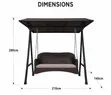 Premium Outdoor Rattan 2-Seater Swing Chair with Canopy - 4