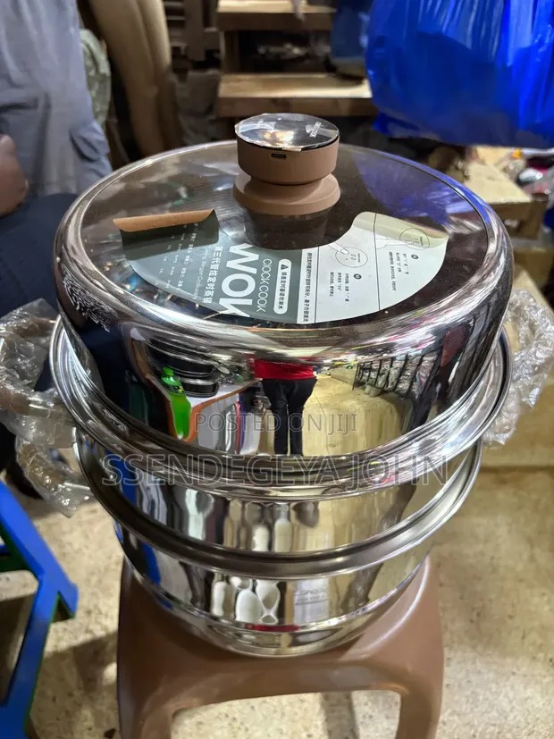 Multi-Tier Stainless Steel Food Steamer Pot with Digital Timer - 1