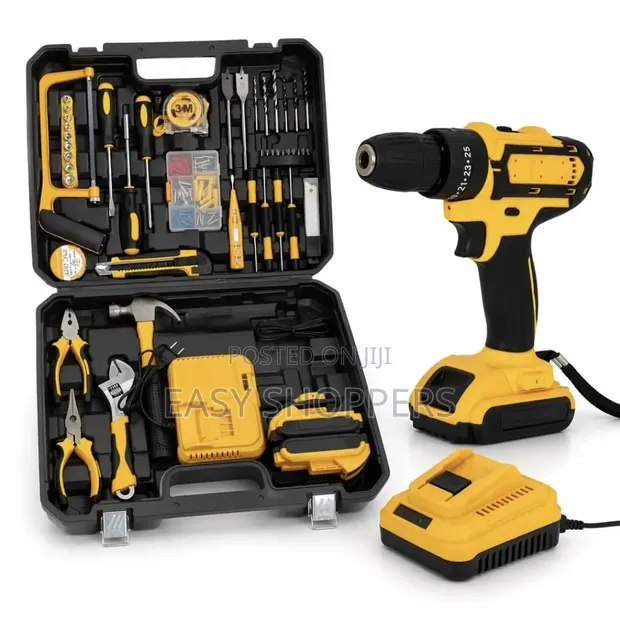 Multifunctional Cordless Drill and Hand Tool Combo Set - 1