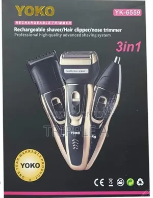 Yoko 3-in-1 Beard Shaver Trimmer Hair Clipper - Black