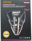 Yoko 3-in-1 Beard Shaver Trimmer Hair Clipper - Black - 1