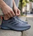 Men's Grey Adidas AlphaBounce Running Trainers - 2