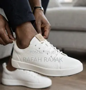 Men's Classic Ecco Casual White Leather Shoes