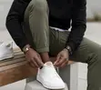 Men's Classic Ecco Casual White Leather Shoes - 2