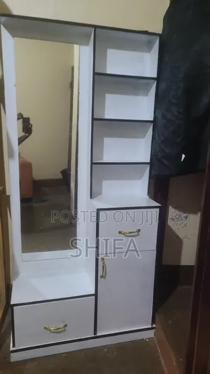 Dressing Mirror with Shelves and Cabinet