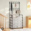 4-Tier Shoe Rack with Coat Hanger & Dustproof Cover - 1