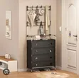 4-Tier Shoe Rack with Coat Hanger & Dustproof Cover - 2