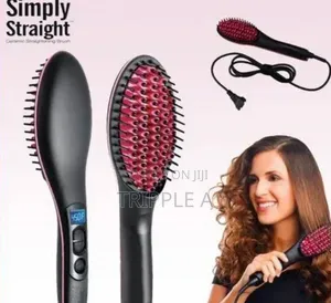 Professional Ceramic Hair Straightener Comb Brush