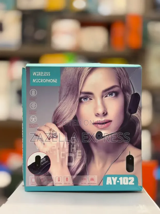 AY-102 Double Headset Wireless Microphone - 1