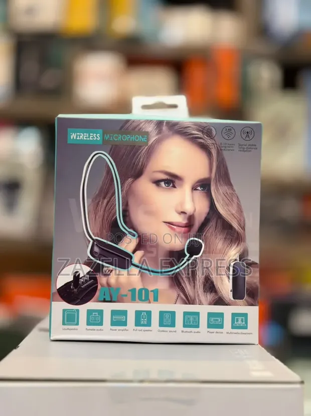 AY101 UHF Wireless Headset Microphone - 50M Range for Teaching - 1
