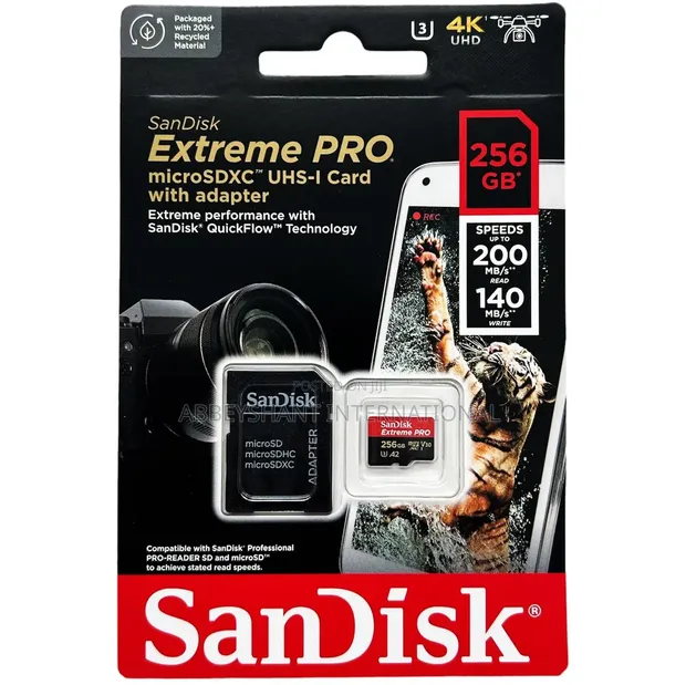 SanDisk Extreme PRO 256GB microSDXC UHS-I Memory Card - 1